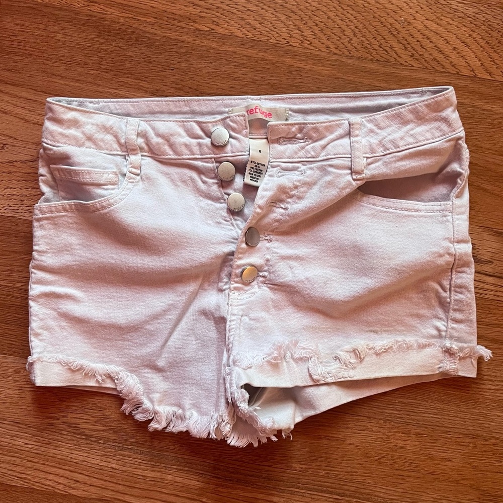White Jean Shorts